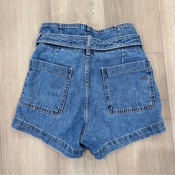 DL1961 Camille Paper bag shorts in skylight blue size 24 - Picture 4 of 7